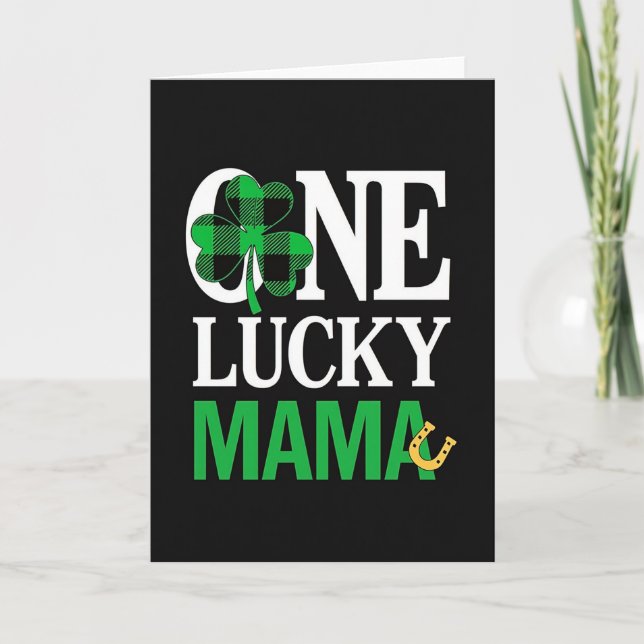 Cartão Lucky Mama Shamrock Pattern Card (Frente)