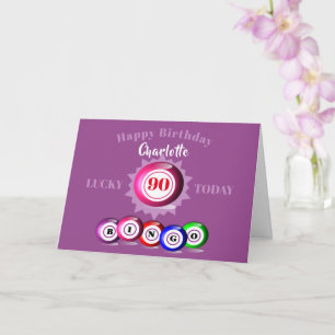 Cartão Lucky Number Bingo Themed Birthday Card
