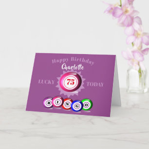 Cartão Lucky Number Bingo Themed Birthday Card