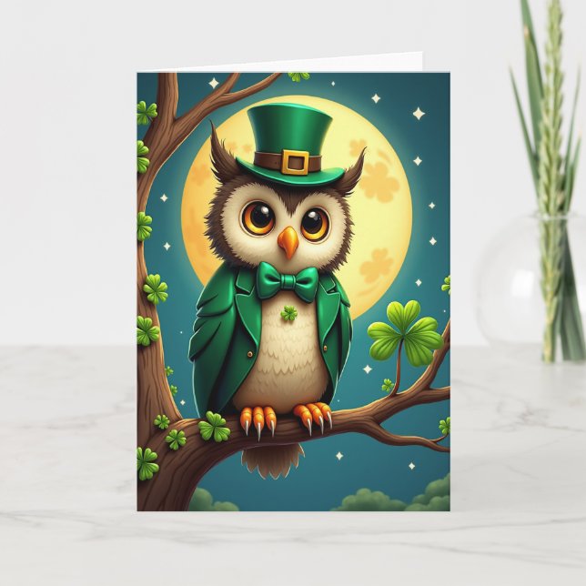 Cartão Lucky Owl Festive Fun Card (Frente)
