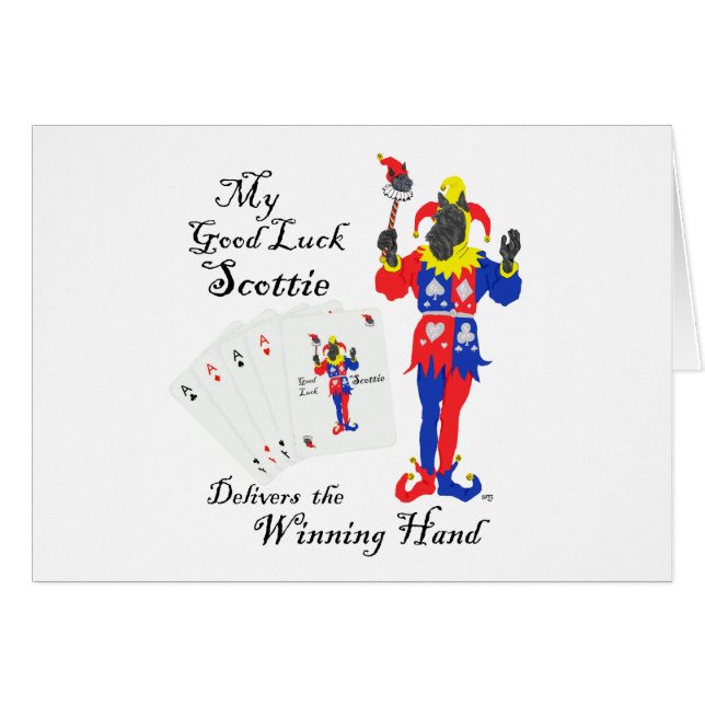 Cartão Lucky Poker Scottish Terrier (Frente Horizontal)