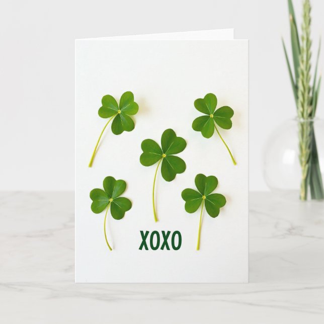 Cartão Lucky Shamrocks Xoxo (Frente)