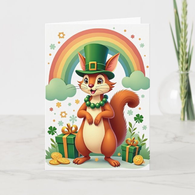 Cartão Lucky Squirrel Celebration Card (Frente)