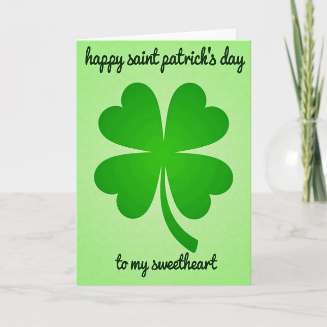 Cartão Lucky Sweetheart Saint Patricks Day Card (Frente)