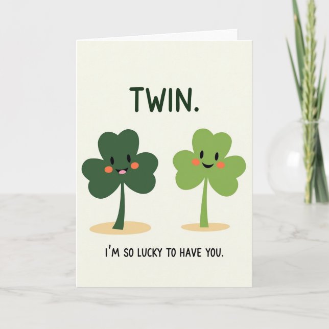 Cartão Lucky Twin Shamrock Card (Frente)
