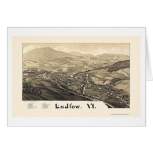 Cartão Ludlow, mapa panorâmico do VT - 1885