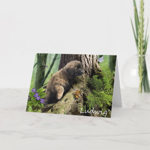 Cartão Ludwig the Leonberger Puppy Greeting Card