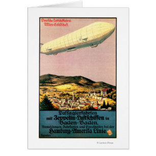 Cartão Luftschiff Zeppelin Airship sobre a Cidade Poster