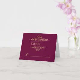 Cartão lugar de casamento do quadro do ouro na moda burgu