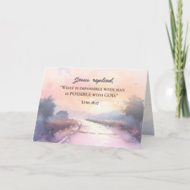 Cartão Luke 18:27 Jesus respondeu possível com Bíblia de 