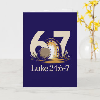 Cartão Luke 24:6-7 Easter Card Risen Savior Scripture 