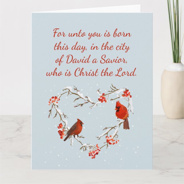 Cartão Luke 2:11 Escritura Bíblia de Natal Verso Vazio (Frente)
