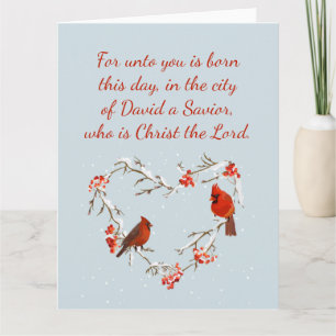 Cartão Luke 2:11 Escritura Bíblia de Natal Verso Vazio