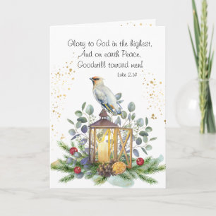 Cartão Luke 2:14 Glória a Deus no Natal Mais Alto