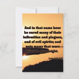 Cartão Luke 7:21 Bíblia KJV Escritura de saudação