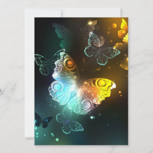Cartão Luminous Butterfly and Night butterflies