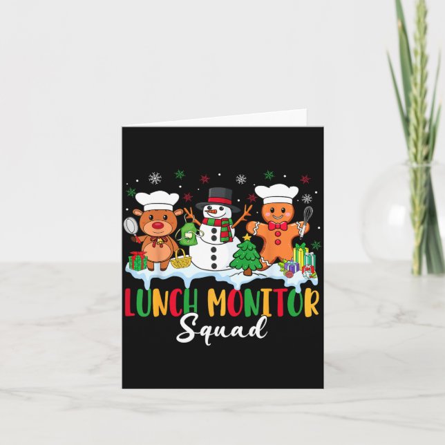 Cartão Lunch Monitor Squad Reindeer Snowman Gingerbread C (Frente)