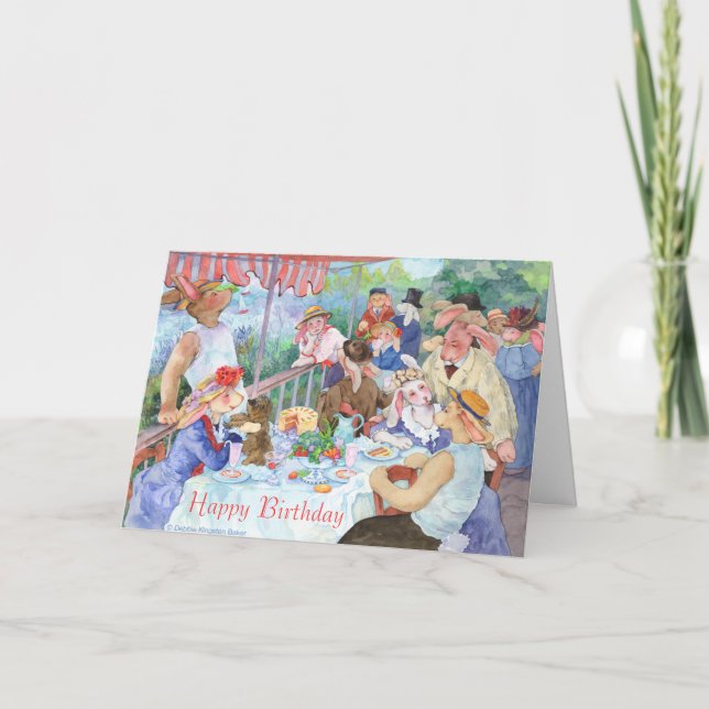 Cartão Luncheon do Partido Bunny (Frente)