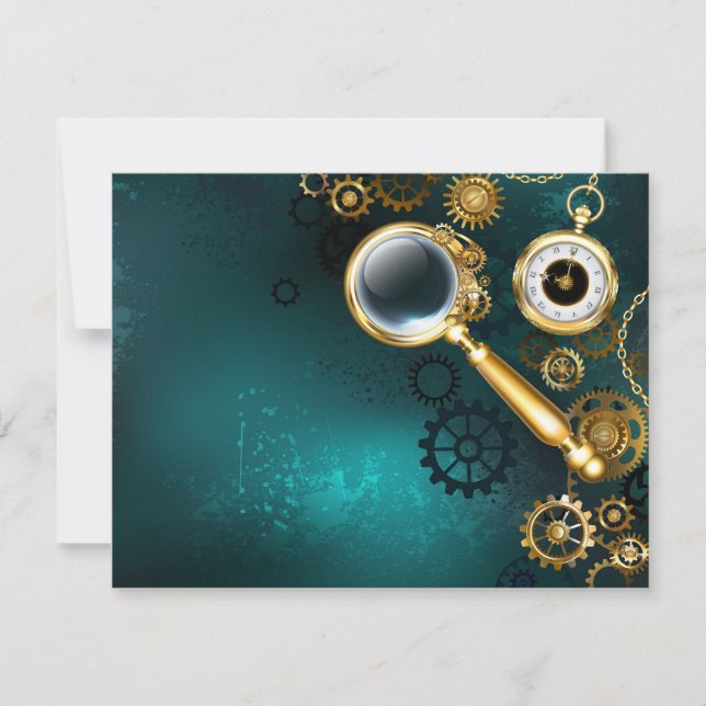 Cartão Lupa no estilo Steampunk (Frente)
