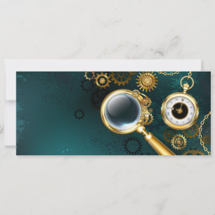 Cartão Lupa no estilo Steampunk
