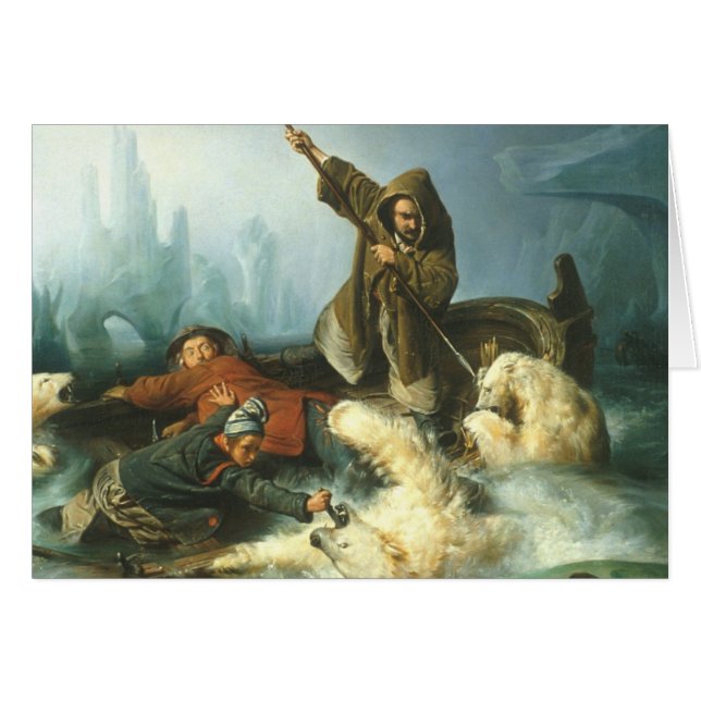 Cartão Luta com ursos polares (Frente Horizontal)