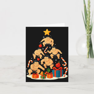 Cartão Luta de Sumô Lutador de Sumô Japonês Natal Tr