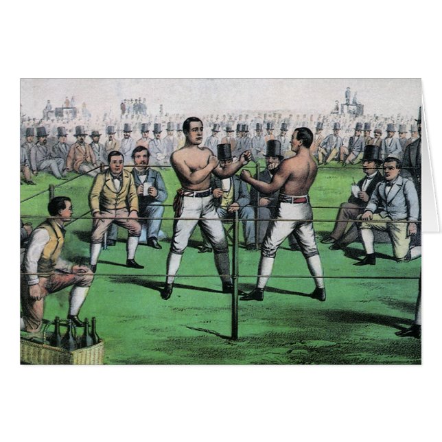 Cartão Luta pelo excelente para o campeonato, Boxing Vint (Frente Horizontal)