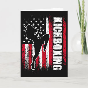 Cartão Lutador de Kickboxing da Bandeira Americana dos EU