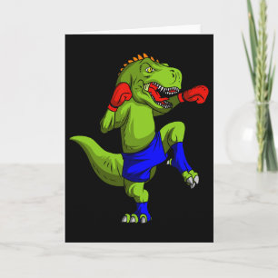 Cartão lutador de muay thai mma T-rex arte marcial mista 