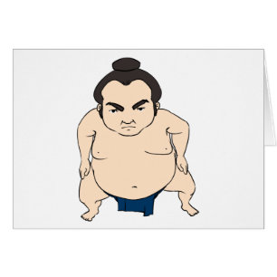 Cartão Lutador japonês do Sumo dos desenhos animados