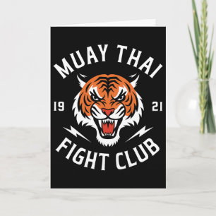 Cartão lutadores de Muay Thai Tiger Fight Kickboxing Thai