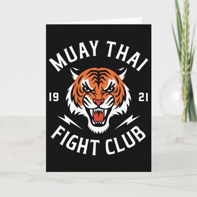 Cartão lutadores de Muay Thai Tiger Fight Kickboxing Thai (Frente)