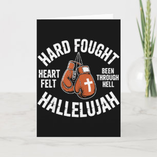 Cartão Lutados Luvas de Boxe Hallelujah Caixa Cristã