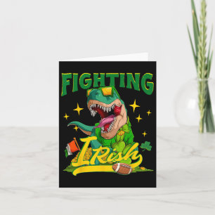 Cartão Lutando Futebol Irlandês Vintage Dinossauro Para C
