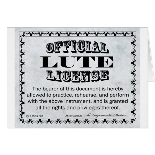 Cartão Lute License (Frente Horizontal)