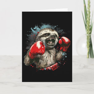 Cartão Luvas de Boxe Amante de Preguiça Boxe Kickboxing E