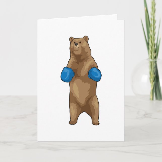 Cartão Luvas de boxe Boxer Urso (Frente)