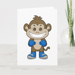 Cartão Luvas de boxe de macaco boxeador