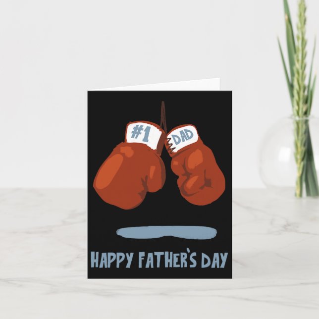 Cartão Luvas de Boxe Dia dos Pais #1 Pai  (Frente)