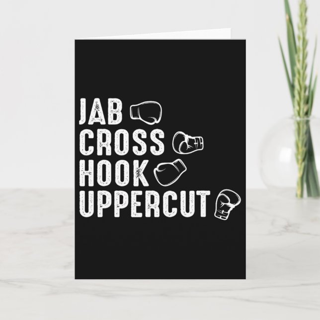 Cartão Luvas de Boxe Jab Cruz Gancho Uppercut Boxer  (Frente)