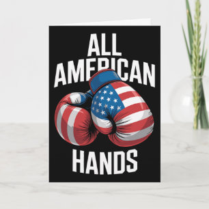 Cartão Luvas de Boxe Todas as Mãos Americanas Patrióticas