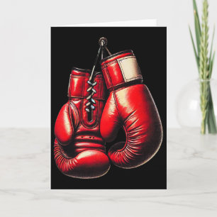 Cartão Luvas de Boxe Vermelho Boxe Esporte Boxeador Kickb