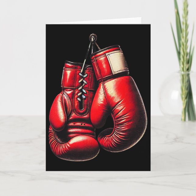 Cartão Luvas de Boxe Vermelho Boxe Esporte Boxeador Kickb (Frente)