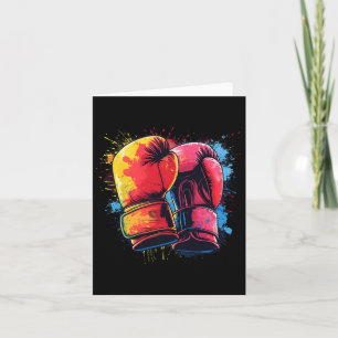 Cartão Luvas De Boxing Pintadas Coloridas No Boxing Artís