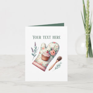 Cartão Luvas de forno personalizáveis da Cute Bakery