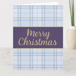 Cartão Luxe Blue Plaid “Merry Christmas