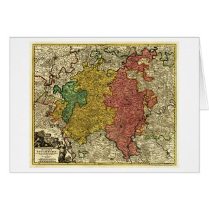 Cartão Luxemburgo- Mapa PanorâmicoLuxemburgo