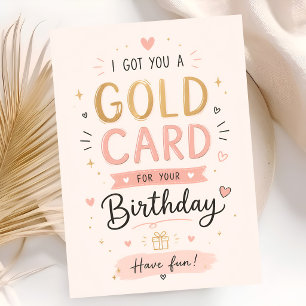 Cartão Luxuoso Cute Aniversário Dourado