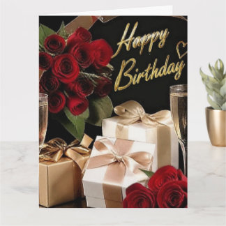 Cartão Luxuoso padrão de confete dourado Champagne | Eleg