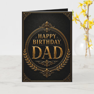 Cartão Luxury Black & Gold Elegant Birthday Card for Dad